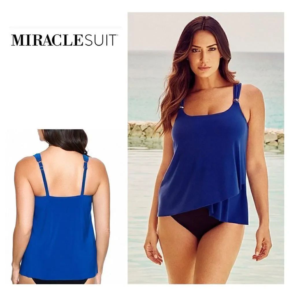 New. Miraclesuit blue tankini top. Size 10
